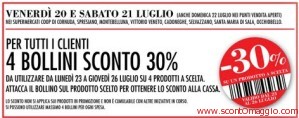 Coupon buoni sconto Coop del 30% coupon coop
