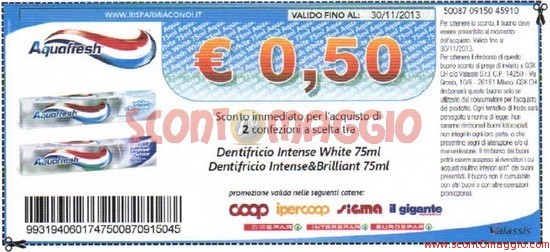 buono sconto aquafresh