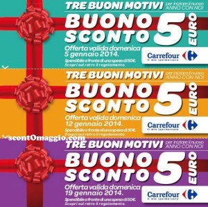 3 buoni sconto Carrefour da 5 euro buoni sconto carrefour