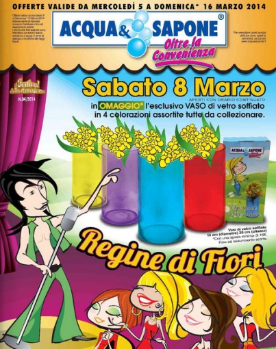 Vaso di vetro omaggio da Acqua e Sapone acqua e sapone vaso 8 marzo