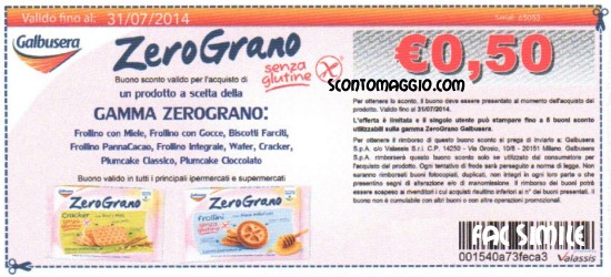buono sconto Galbusera ZeroGrano