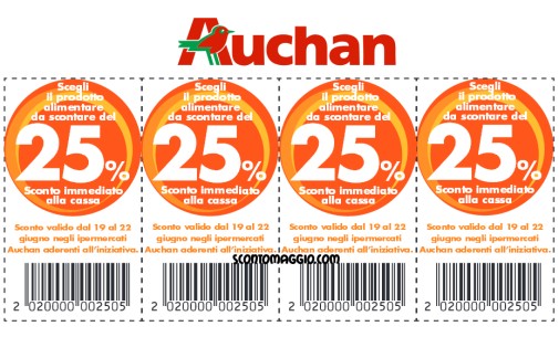 Bolloni Auchan: risparmia il 25% sui prodotti alimentari bolloni Auchan
