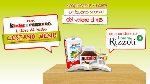 Buoni spesa per i libri di testo con Kinder e Ferrero libri di testo kinder e ferrero