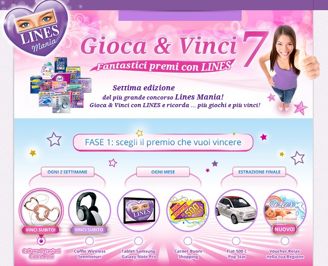 Lines Mania Gioca & Vinci 7 lines gioca e vinci
