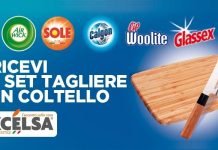 Premio sicuro Sole, Calgon, Airwick… richiedi set tagliere Excelsa